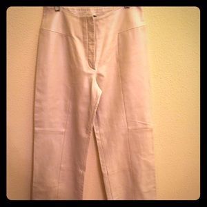 Off white leather pants